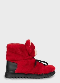 Утеплені черевики Dolce&Gabbana червоного кольору, фото